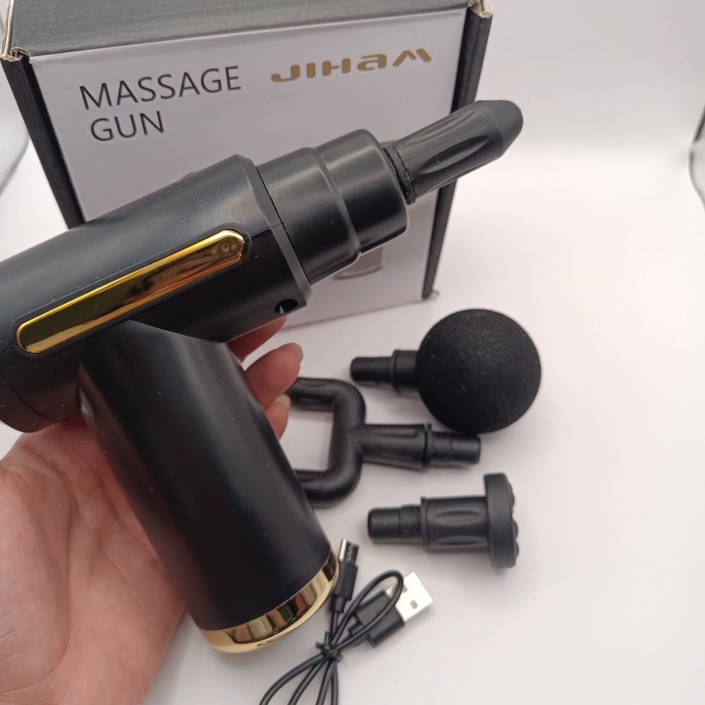 ماساژور تفنگی شارژی 6 سرعته با 4 سری حرفه ای مدل JIHAM