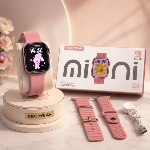ساعت هوشمند زنانه مدل Kw92 mini همراه با سه بند